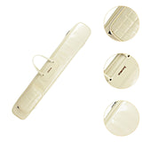 Maxbell Flute Carry Bag PU Leather Thickened with Pocket Portable Flute Carrying Bag beige