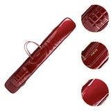 Maxbell Flute Carry Bag PU Leather Thickened with Pocket Portable Flute Carrying Bag red