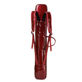Maxbell Flute Carry Bag PU Leather Thickened with Pocket Portable Flute Carrying Bag red
