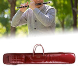 Maxbell Flute Carry Bag PU Leather Thickened with Pocket Portable Flute Carrying Bag red