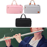 Maxbell Flute Carrying Pouch Handbag Adjustable Strap Flute Carry Gig Bag for Travel Pink