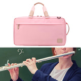 Maxbell Flute Carrying Pouch Handbag Adjustable Strap Flute Carry Gig Bag for Travel Pink