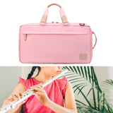 Maxbell Flute Carrying Pouch Handbag Adjustable Strap Flute Carry Gig Bag for Travel Pink