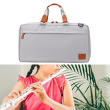 Maxbell Flute Carrying Pouch Handbag Adjustable Strap Flute Carry Gig Bag for Travel Gray