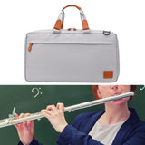 Maxbell Flute Carrying Pouch Handbag Adjustable Strap Flute Carry Gig Bag for Travel Gray