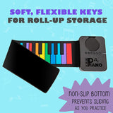 Maxbell 37 Key Roll up Flexible Piano Roll up Piano for Travel Programming Beginners