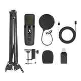 Maxbell USB Condenser Noise Reduction Microphone Set Arm for Podcasting PC Stream