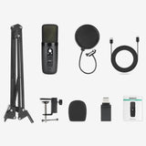 Maxbell USB Condenser Noise Reduction Microphone Set Arm for Podcasting PC Stream