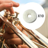 Maxbell 10Pcs Felt Washers Sturdy Musical Parts Accessories Brass Musical Instrument euphonium