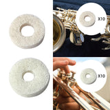 Maxbell 10Pcs Felt Washers Sturdy Musical Parts Accessories Brass Musical Instrument euphonium