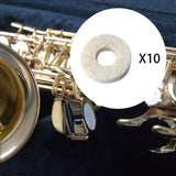 Maxbell 10Pcs Felt Washers Sturdy Musical Parts Accessories Brass Musical Instrument Baritone