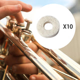 Maxbell 10Pcs Felt Washers Sturdy Musical Parts Accessories Brass Musical Instrument Baritone