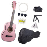 Maxbell 30" Wood Classical Guitar Compact with Gig Bag for Beginner Adults Boys Girls Pink