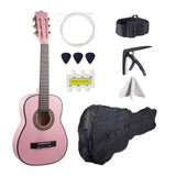 Maxbell 30" Wood Classical Guitar Compact with Gig Bag for Beginner Adults Boys Girls Pink