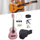 Maxbell 30" Wood Classical Guitar Compact with Gig Bag for Beginner Adults Boys Girls Pink