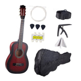Maxbell 30" Wood Classical Guitar Compact with Gig Bag for Beginner Adults Boys Girls Red