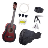 Maxbell 30" Wood Classical Guitar Compact with Gig Bag for Beginner Adults Boys Girls Red