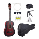 Maxbell 30" Wood Classical Guitar Compact with Gig Bag for Beginner Adults Boys Girls Red
