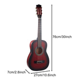 Maxbell 30" Wood Classical Guitar Compact with Gig Bag for Beginner Adults Boys Girls Red