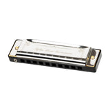 Maxbell Harmonica Toy Ten Hole Diatonic Harmonica for Travel Outings Boys Girls Gifts Silver