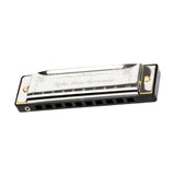 Maxbell Harmonica Toy Ten Hole Diatonic Harmonica for Travel Outings Boys Girls Gifts Silver