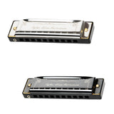 Maxbell Harmonica Toy Ten Hole Diatonic Harmonica for Travel Outings Boys Girls Gifts Silver