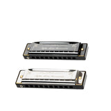 Maxbell Harmonica Toy Ten Hole Diatonic Harmonica for Travel Outings Boys Girls Gifts Silver