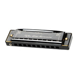 Maxbell Harmonica Toy Ten Hole Diatonic Harmonica for Travel Outings Boys Girls Gifts Black