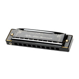 Maxbell Harmonica Toy Ten Hole Diatonic Harmonica for Travel Outings Boys Girls Gifts Black