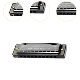 Maxbell Harmonica Toy Ten Hole Diatonic Harmonica for Travel Outings Boys Girls Gifts Black