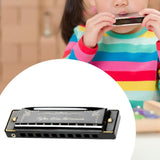 Maxbell Harmonica Toy Ten Hole Diatonic Harmonica for Travel Outings Boys Girls Gifts Black