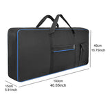 Maxbell 61Key Keyboard Bag Padded Electric Piano Case for Concert School Performance Blue