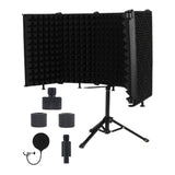 Maxbell Microphone Isolation Shield 5 Panel Foldable with Tripod Stand