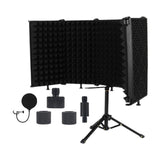 Maxbell Microphone Isolation Shield 5 Panel Foldable with Tripod Stand