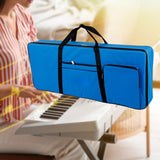 Maxbell 61 Key Keyboard Case Carrying Case Waterproof Piano Gig Bag for Music Studio blue