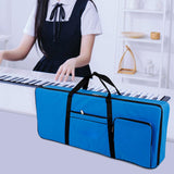 Maxbell 61 Key Keyboard Case Carrying Case Waterproof Piano Gig Bag for Music Studio blue
