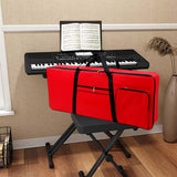 Maxbell 61 Key Keyboard Case Carrying Case Waterproof Piano Gig Bag for Music Studio red