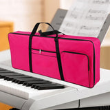 Maxbell 61 Key Keyboard Case Carrying Case Waterproof Piano Gig Bag for Music Studio rose red