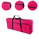 Maxbell 61 Key Keyboard Case Carrying Case Waterproof Piano Gig Bag for Music Studio rose red