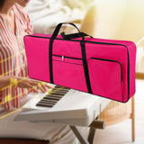 Maxbell 61 Key Keyboard Case Carrying Case Waterproof Piano Gig Bag for Music Studio rose red