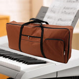 Maxbell 61 Key Keyboard Case Carrying Case Waterproof Piano Gig Bag for Music Studio brown