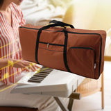 Maxbell 61 Key Keyboard Case Carrying Case Waterproof Piano Gig Bag for Music Studio brown