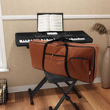 Maxbell 61 Key Keyboard Case Carrying Case Waterproof Piano Gig Bag for Music Studio brown