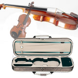 Maxbell Violin Storage Case Handbag Easy Carrying for Beginner Violin Lovers Players white grids