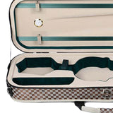 Maxbell Violin Storage Case Handbag Easy Carrying for Beginner Violin Lovers Players white grids