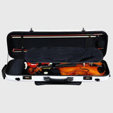Maxbell 4/4 Violin Hard Shell Case with Password Lock Violin Protection Box for Gift White