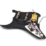 Maxbell Guitar Pickguard Right Electric Guitar Pickguard Pickup for Electric Guitars Black and yellow