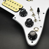 Maxbell Guitar Pickguard Right Electric Guitar Pickguard Pickup for Electric Guitars White and yellow