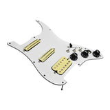 Maxbell Guitar Pickguard Right Electric Guitar Pickguard Pickup for Electric Guitars White and yellow
