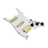 Maxbell Guitar Pickguard Right Electric Guitar Pickguard Pickup for Electric Guitars White and yellow